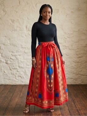 Step in Style African/Ankara Wax Fabric Dashiki Print Women's Skirt